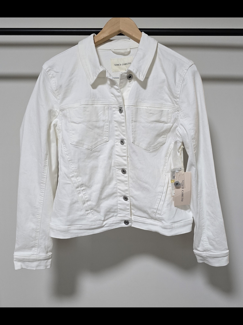 Vince Camuto White Denim Jacket - Button-Front Trucker